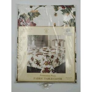 Vintage Sultan's Linens Fabric Tablecloth 52" X 70" Fruit Variety Cottagecore